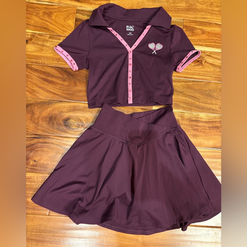 PAC 1980 PAC WHISPER Active Love The Game Polo Top and Skirt